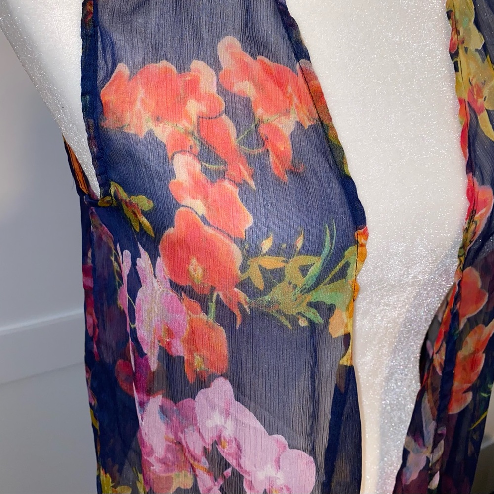 Kate & Mallory floral sheer long flowy vest - Picture 3 of 7